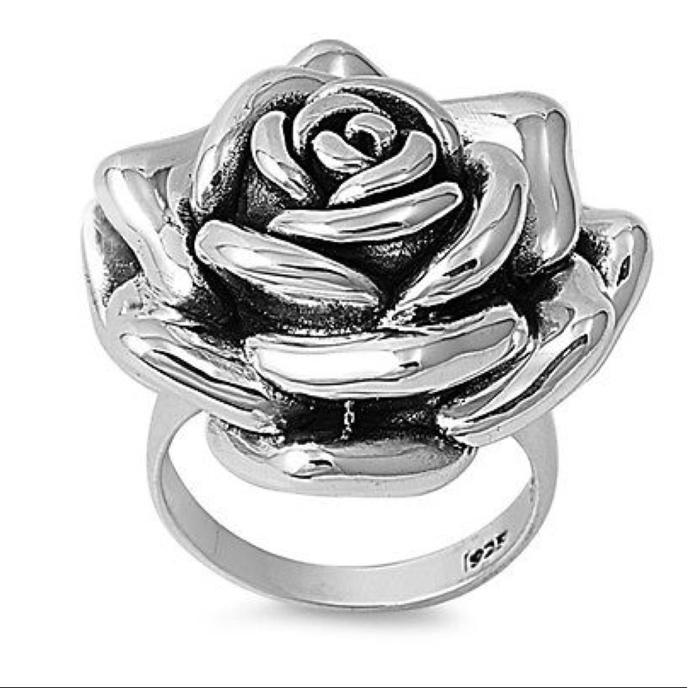 NEW! 925 Sterling Silver Rose Ring